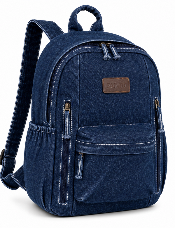 ZAINTO Denim Backpack for Women – Students & College Bookbag