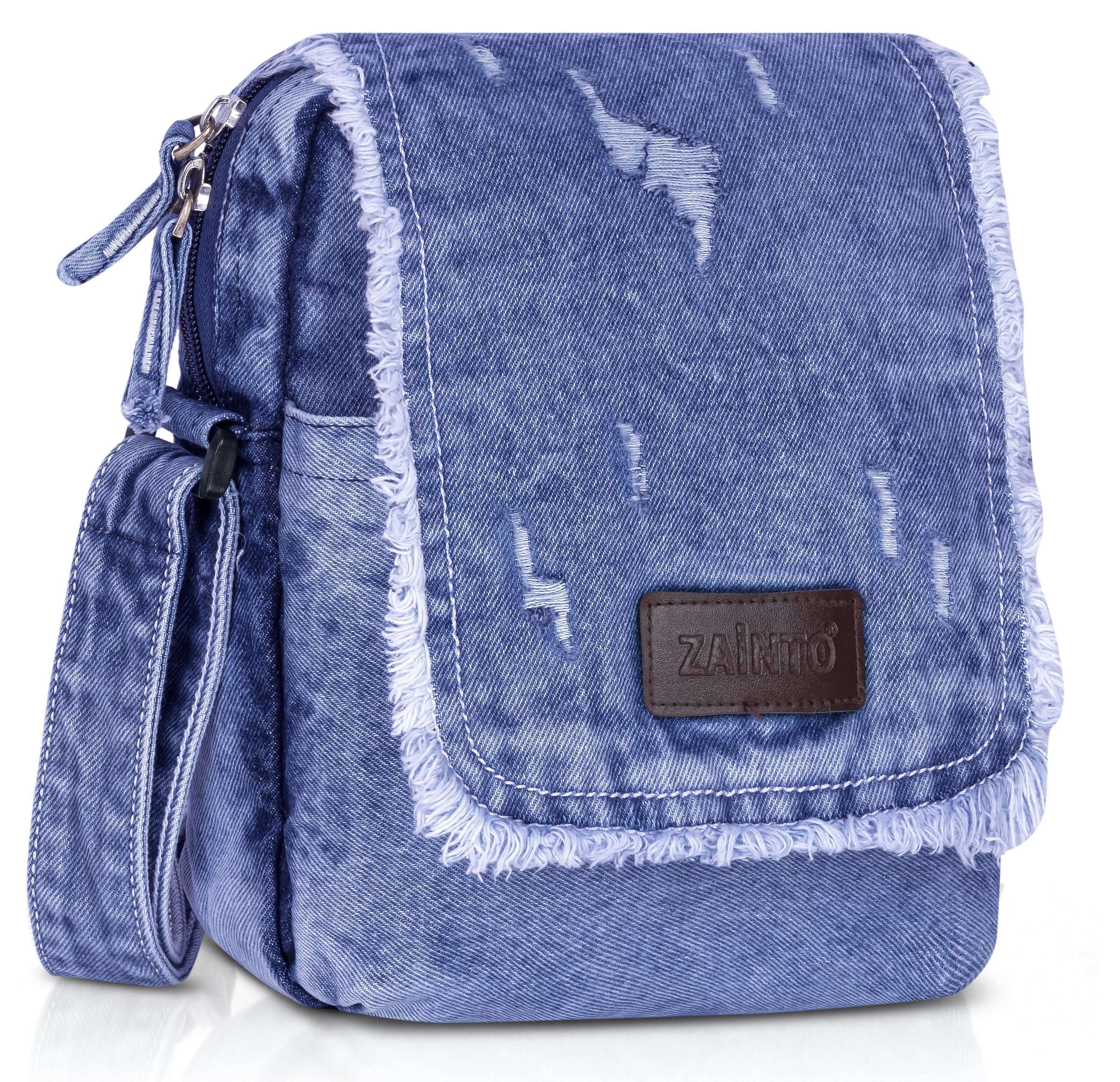 ZAINTO Crossbody Sling Bag for Women Girls – Stylish Denim Casual Fringe Shoulder Bag with Adjustable Strap