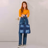 ZAINTO® Denim Tote Bag for Women with Zip | Stylish Shoulder Bag for College, Travel, Work | Spacious, Eco-Friendly, Lightweight Casual Jean Tote | Blue Durable Handbag for Girls & Ladies
