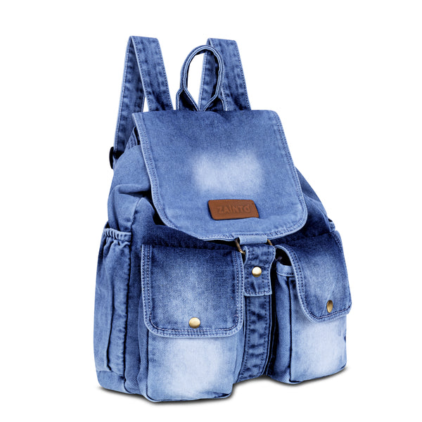 Stylish Denim Flap Backpack for Women & Men