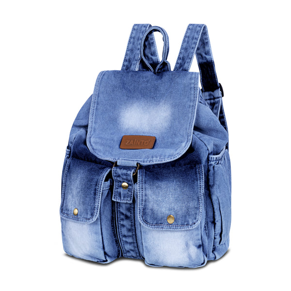 Stylish Denim Flap Backpack for Women & Men