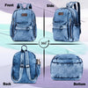 ZAINTO Denim Backpacks for women Stylish Outdoor Travel Commute Daypack Large Capacity Schoolbag College Students Junior High School Students Bookbag