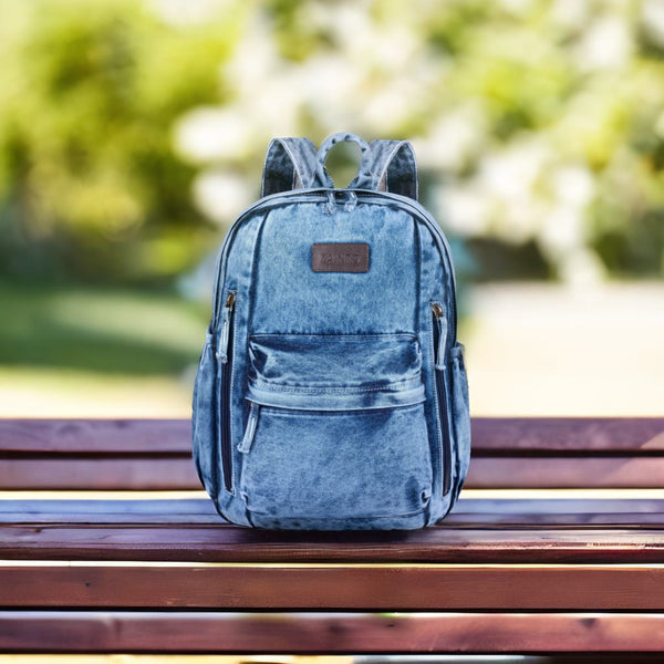 ZAINTO Denim Backpacks for women Stylish Outdoor Travel Commute Daypack Large Capacity Schoolbag College Students Junior High School Students Bookbag