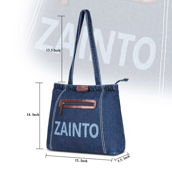 ZAINTO Premium Denim Tote Bag for women