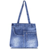 ZAINTO® Denim Tote Bag for Women with Zip | Stylish Shoulder Bag for College, Work & Travel | Eco-Friendly, Spacious, Washable Jean Handbag with Pockets