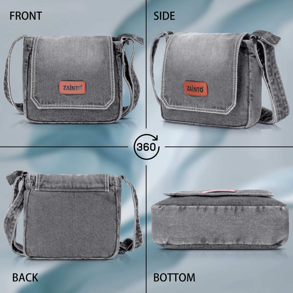 ZAINTO Premium Denim Sling Bag for Women