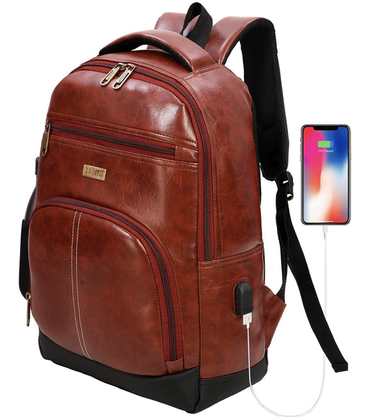 ZAINTO Backpack Laptop Backpack for college and with USB port  (Brown)
