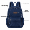 ZAINTO Denim Backpack for Women – Students & College Bookbag