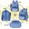 ZAINTO® Denim Backpack for Women | Stylish College Bag | Eco-Friendly Upcycled Office Backpack | Lightweight Blue Jeans Bag for Girls | Vintage, Durable & Spacious Daily Backpack