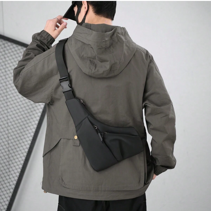 Waterproof Chest Bag Men'S Trendy Single-Shoulder Bag Fashion Triangle-Shaped Bag