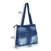 ZAINTO® Denim Tote Bag for Women with Zip | Stylish Shoulder Bag for College, Travel, Work | Spacious, Eco-Friendly, Lightweight Casual Jean Tote | Blue Durable Handbag for Girls & Ladies