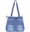 ZAINTO® Women's Denim Tote Bag with Zip Closure | Stylish, Spacious & Durable Shoulder Bag for College, Work & Travel | Eco-Friendly, Lightweight & Reusable Blue Jean Handbag