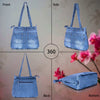 ZAINTO® Women's Denim Tote Bag with Zip Closure | Stylish, Spacious & Durable Shoulder Bag for College, Work & Travel | Eco-Friendly, Lightweight & Reusable Blue Jean Handbag