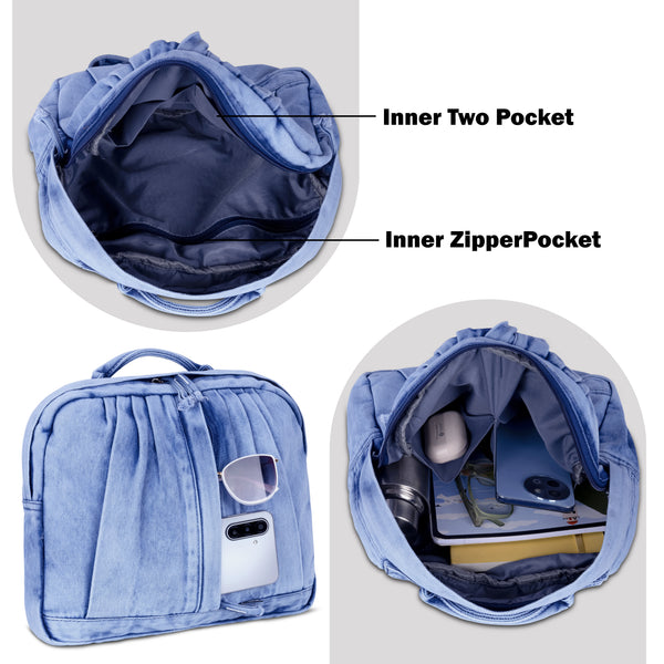 ZAINTO mini denim Backpack for women