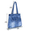 ZAINTO® Denim Tote Bag for Women with Zip | Stylish Shoulder Bag for College, Work & Travel | Eco-Friendly, Spacious, Washable Jean Handbag with Pockets