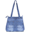 ZAINTO® Women's Denim Tote Bag with Zip Closure | Stylish, Spacious & Durable Shoulder Bag for College, Work & Travel | Eco-Friendly, Lightweight & Reusable Blue Jean Handbag