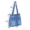 ZAINTO® Women's Denim Tote Bag with Zip Closure | Stylish, Spacious & Durable Shoulder Bag for College, Work & Travel | Eco-Friendly, Lightweight & Reusable Blue Jean Handbag