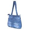 ZAINTO® Women's Denim Tote Bag with Zip Closure | Stylish, Spacious & Durable Shoulder Bag for College, Work & Travel | Eco-Friendly, Lightweight & Reusable Blue Jean Handbag
