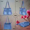 ZAINTO® Women's Denim Tote Bag with Zip Closure | Stylish, Spacious & Durable Shoulder Bag for College, Work & Travel | Eco-Friendly, Lightweight & Reusable Blue Jean Handbag
