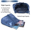 ZAINTO® Women's Denim Tote Bag with Zip Closure | Stylish, Spacious & Durable Shoulder Bag for College, Work & Travel | Eco-Friendly, Lightweight & Reusable Blue Jean Handbag