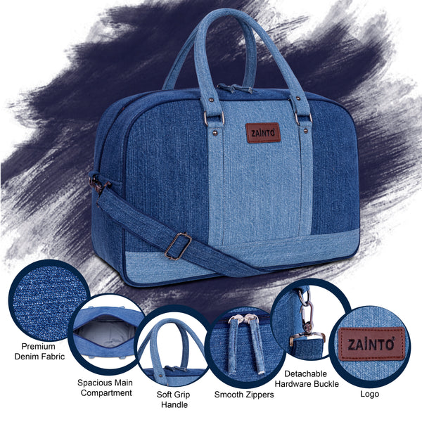 Zainto Denim Duffel Bag for Men & Women