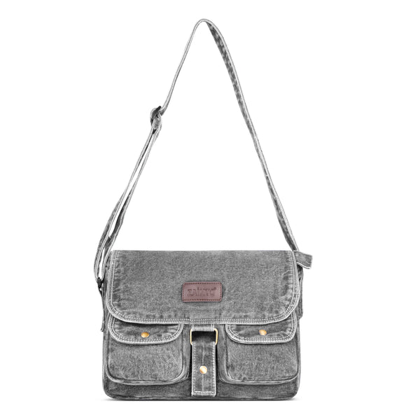 ZAINTO Eco-Friendly Denim Messenger Sling Bag for Men & Women | Upcycled Crossbody Shoulder Bag with Adjustable Strap & Multiple Pockets | Sustainable & Stylish Travel Satchel