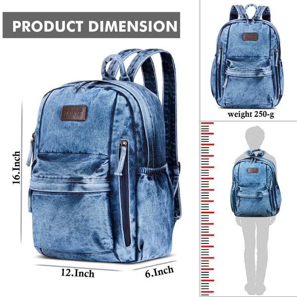 ZAINTO Denim Backpacks for women