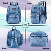ZAINTO Denim Backpacks for women Stylish Outdoor Travel Commute Daypack Large Capacity Schoolbag College Students Junior High School Students Bookbag