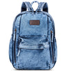 ZAINTO Denim Backpacks for women Stylish Outdoor Travel Commute Daypack Large Capacity Schoolbag College Students Junior High School Students Bookbag