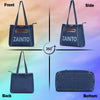 ZAINTO Premium Denim Tote Bag with vegan Leather Detailing - Stylish and Durable Everyday Shoulder Bag for Women stylish Eco-Friendly, Durable, Lightweight