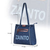 ZAINTO Premium Denim Tote Bag with vegan Leather Detailing - Stylish and Durable Everyday Shoulder Bag for Women stylish Eco-Friendly, Durable, Lightweight