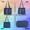 ZAINTO Denim Tote Bag with vegan Leather Detailing - Stylish and Durable Everyday Shoulder Bag for Women stylish Eco-Friendly, Durable, Lightweight