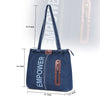 ZAINTO Denim Tote Bag with vegan Leather Detailing - Stylish and Durable Everyday Shoulder Bag for Women stylish Eco-Friendly, Durable, Lightweight