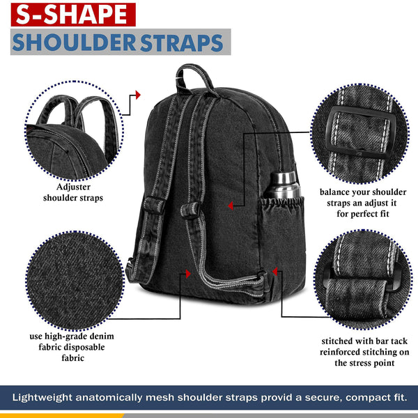 ZAIINTO Denim Backpacks for men and women Stylish Outdoor Travel bag