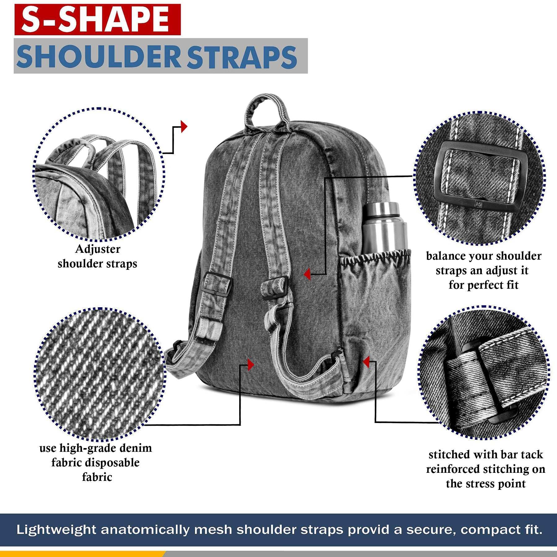 ZAINTO Denim Backpacks for men and women Stylish Outdoor Travel