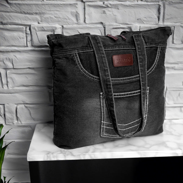 ZAINTO Premium Denim Tote Bag for women