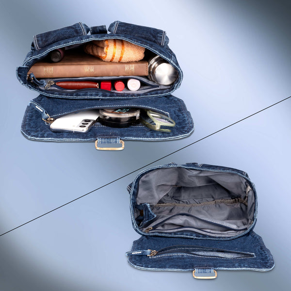 ZAINTO Denim Sling Bag for women and men Unisex Design, Crossbody Bag Adjustable Strap Students Stylish, Durable, and Eco-Friendly Book Bag