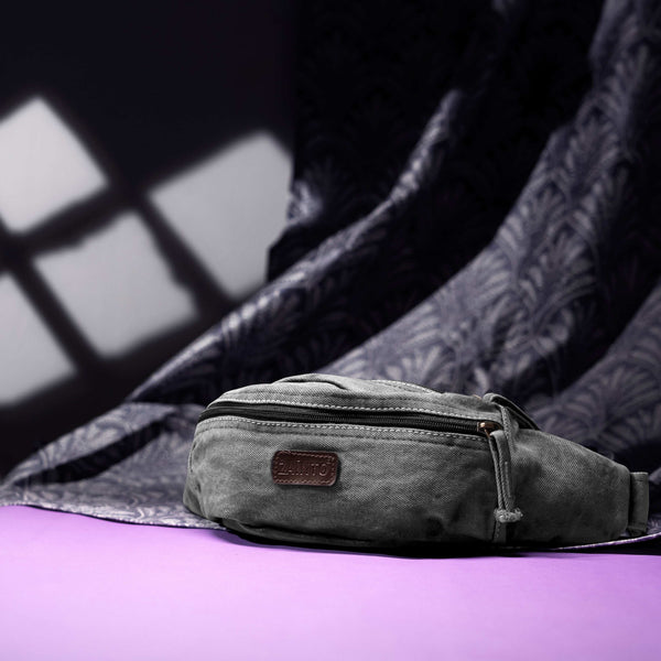 Zainto Denim Waist Bag for Men & Women - Stylish and Durable Fanny Pack for Travel, Hiking, and Everyday Use (Black)