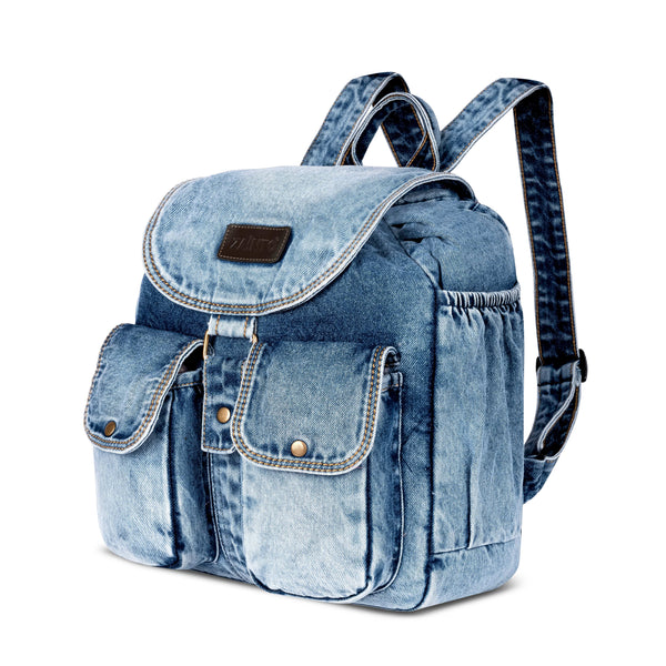 Stylish Denim Flap Backpack for Women & Men