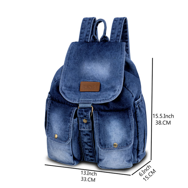 ZAINTO Denim Backpacks for men and women Stylish Outdoor Travel bag