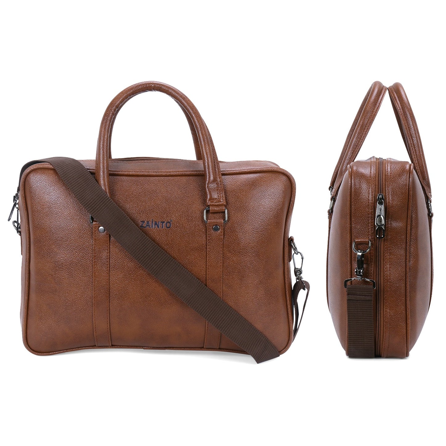 ZAINTO Laptop Bag for office Travel bag Faux Leather for Men Upto 15.6 inch with Shoulder Strap Messenger Bag